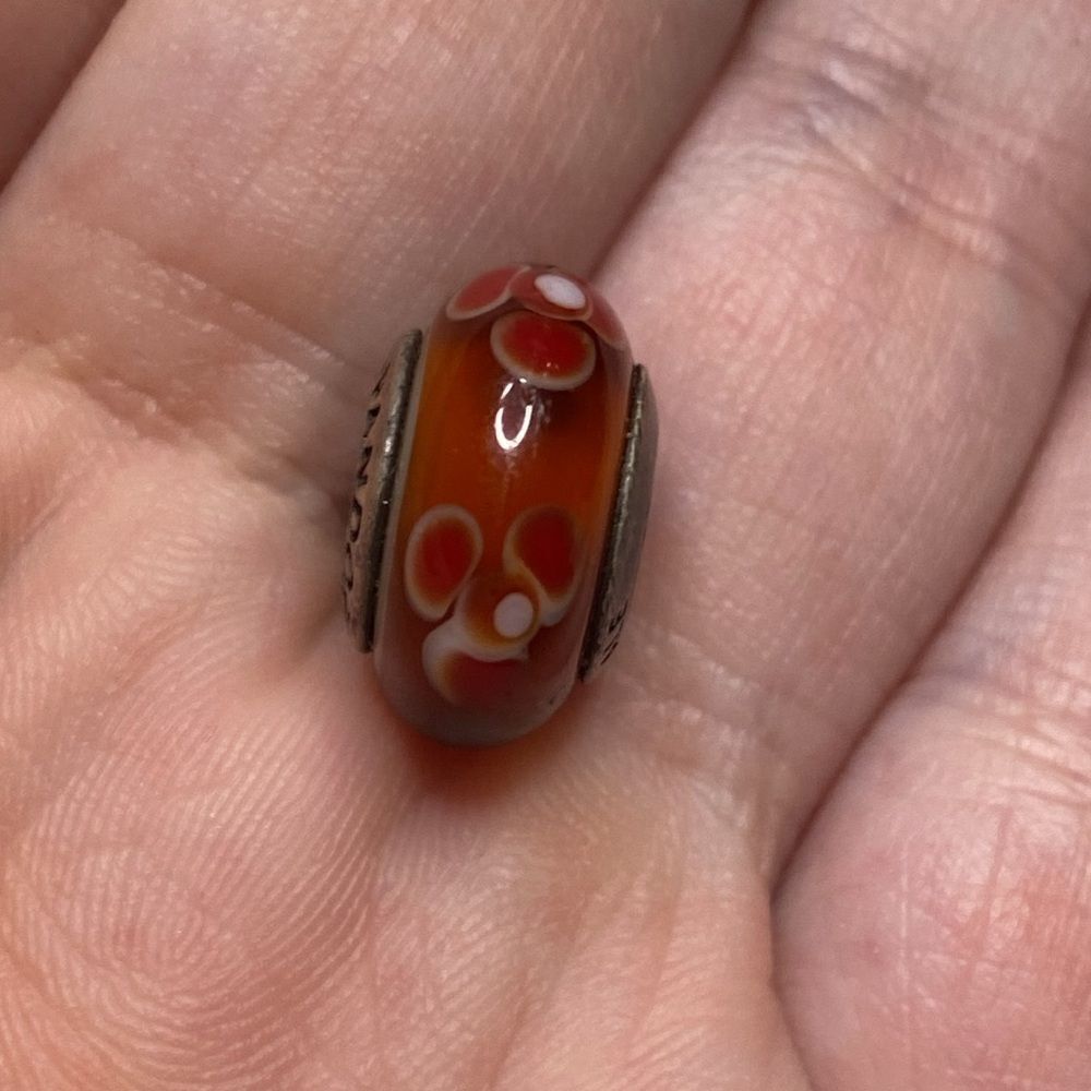 💛 Classic Authentic Pandora 925 Murano Dark Cinnamon Glass Bead